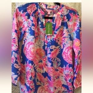 NWT LILLY PULITZER ELSA TOP BENNET BLUE DREAMIN